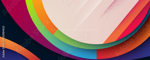 Colorful abstract background dynamic shape composition design