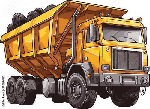 Dump truck Vector isolated on white