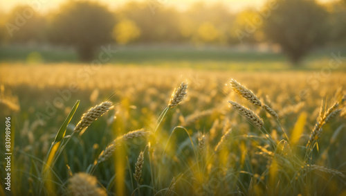A field of wheat with a warm golden hue.

 photo