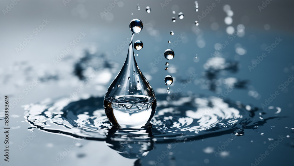 A drop of water is suspended in mid- A drop of water is suspended in mid-