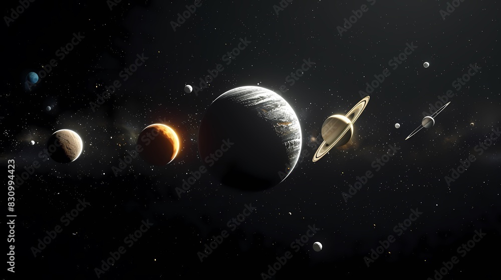 Naklejka premium Digital technology transparent white holographic planet poster background