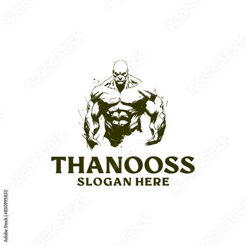 Muscle man logo vector illustration