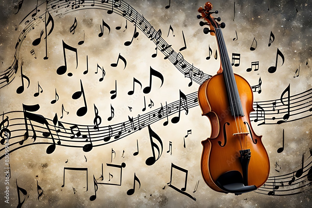 Fototapeta premium Immersive 3D Musical Landscape with Vibrant Colors and Patterns