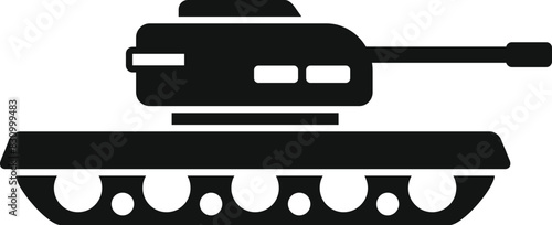 Vector illustration of a battle tank silhouette, suitable for militarythemed designs photo