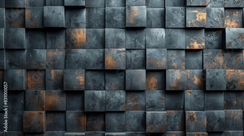 High-resolution image of rusted metal blocks with a worn and aged texture and pattern