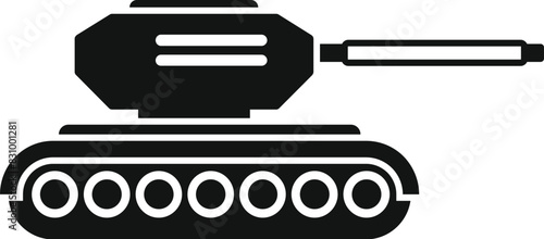 Simplified vector illustration of a combat tank, ideal for militarythemed designs photo