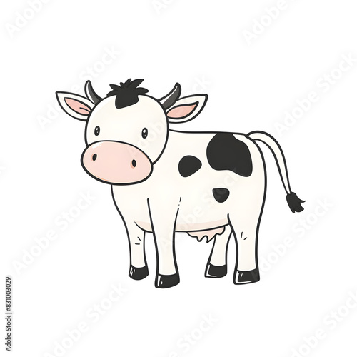 a cartoon of a cow.