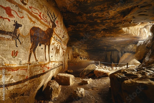 A virtual reconstruction of the Lascaux cave system, highlighting the extensive network of chambers filled with prehistoric art