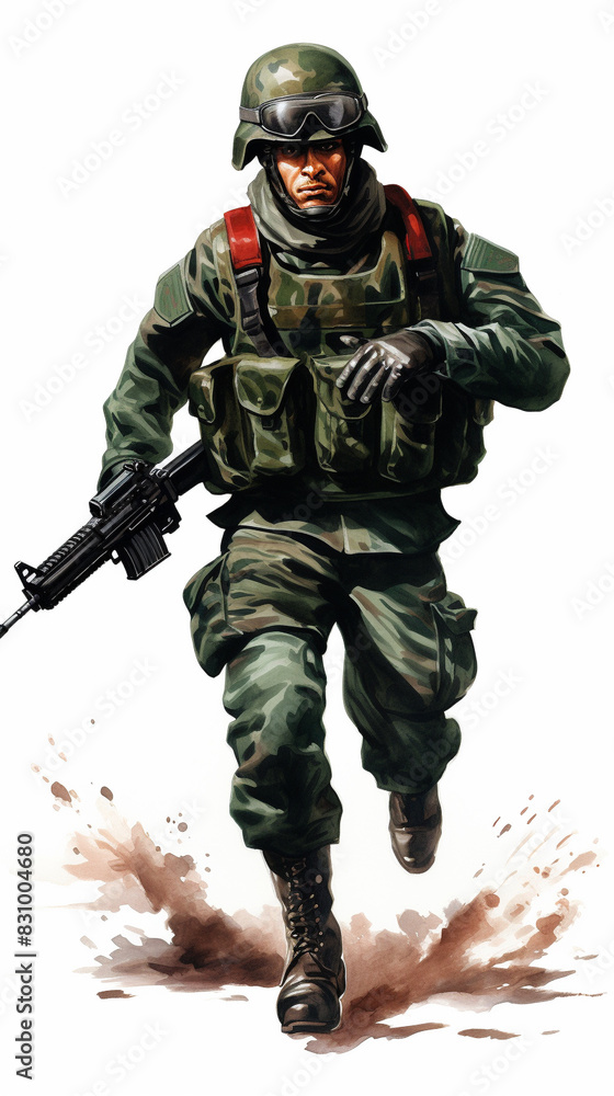 Full body image of soldier Boinas Verdes in army uniform Full body image of soldier Boinas Verdes in army uniform