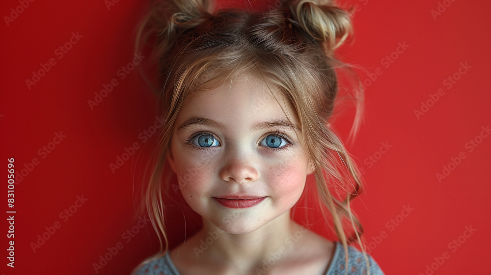 Professional studio photo portrait of a cute little girl, lovely kid with naive face, adorable baby, a child with a emotional expression, widescreen 16:9 Professional studio photo portrait of a cute little girl, lovely kid with naive face, adorable baby, a child with a emotional expression, widescreen 16:9