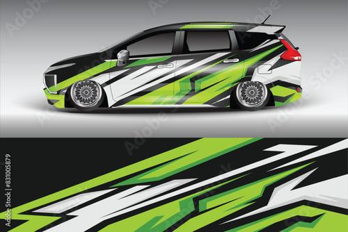 Wrap Design For Car vector. Sports stripes  car stickers Racing stickers for tuning