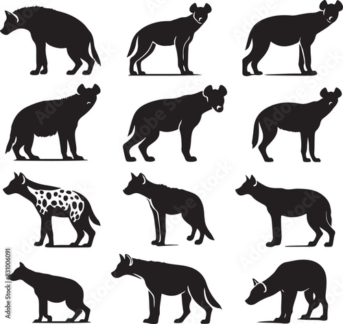 hyena silhouette bundle vector