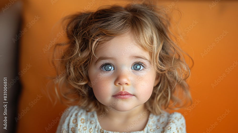 Professional studio photo portrait of a cute little girl, lovely kid with naive face, adorable baby, a child with a emotional expression, widescreen 16:9 Professional studio photo portrait of a cute little girl, lovely kid with naive face, adorable baby, a child with a emotional expression, widescreen 16:9