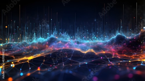 Background of digital data that is abstract. Suitable for describing network capabilities, technological operations, digital storage, science, education, and so forth photo