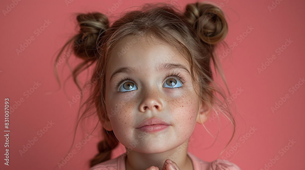 Professional studio photo portrait of a cute little girl, lovely kid with naive face, adorable baby, a child with a emotional expression, widescreen 16:9 Professional studio photo portrait of a cute little girl, lovely kid with naive face, adorable baby, a child with a emotional expression, widescreen 16:9