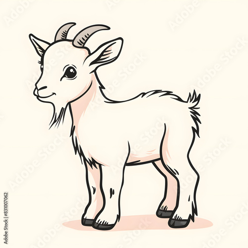 a cartoon of a goat.
