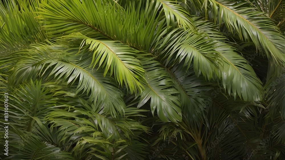 Background texture of palm branches