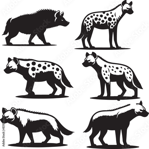 hyena silhouette bundle vector