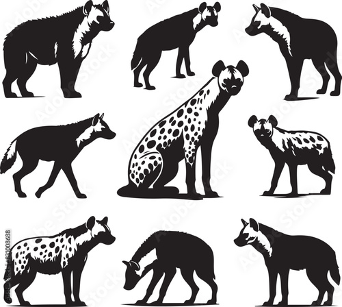 hyena silhouette bundle vector