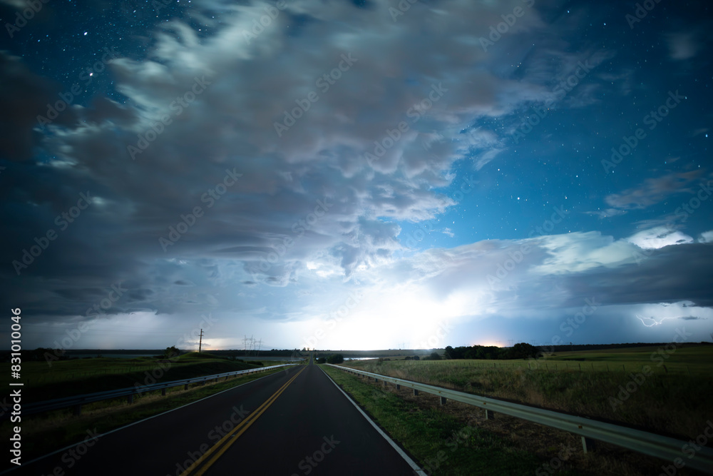 Road in the Pampas plain,La Pampa Province, Patagonia, Argentina Road in the Pampas plain,La Pampa Province, Patagonia, Argentina