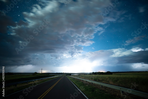 Road in the Pampas plain,La Pampa Province, Patagonia, Argentina