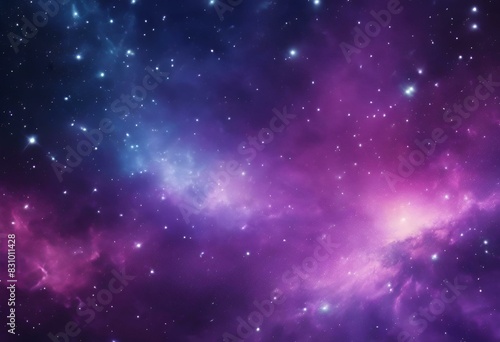 AI-generated illustration of Vibrant lights and stars illuminating the night sky with purple  pink