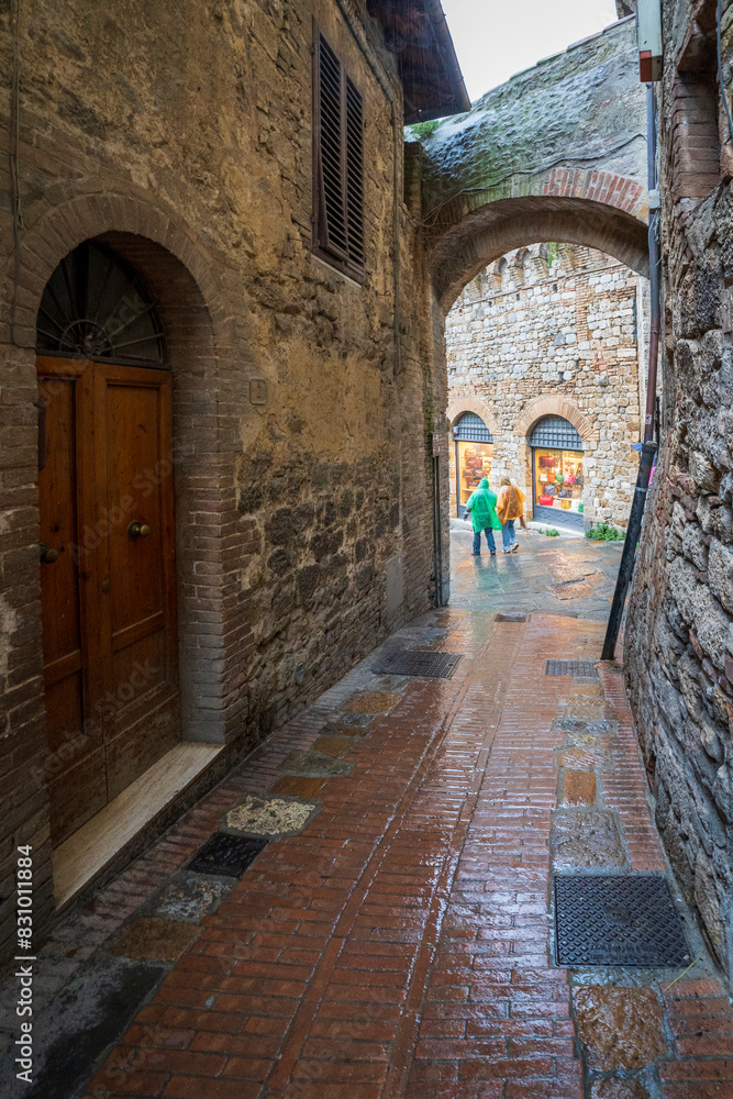 San Gimignano, Italy - April 18, 2024 : San Gimignano street view in Italy San Gimignano, Italy - April 18, 2024 : San Gimignano street view in Italy