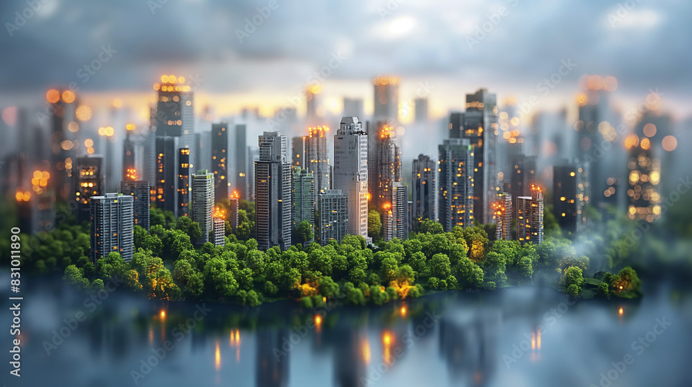 Obraz premium City Online - Concept. Easy to manipulate, elements are on a different layers.