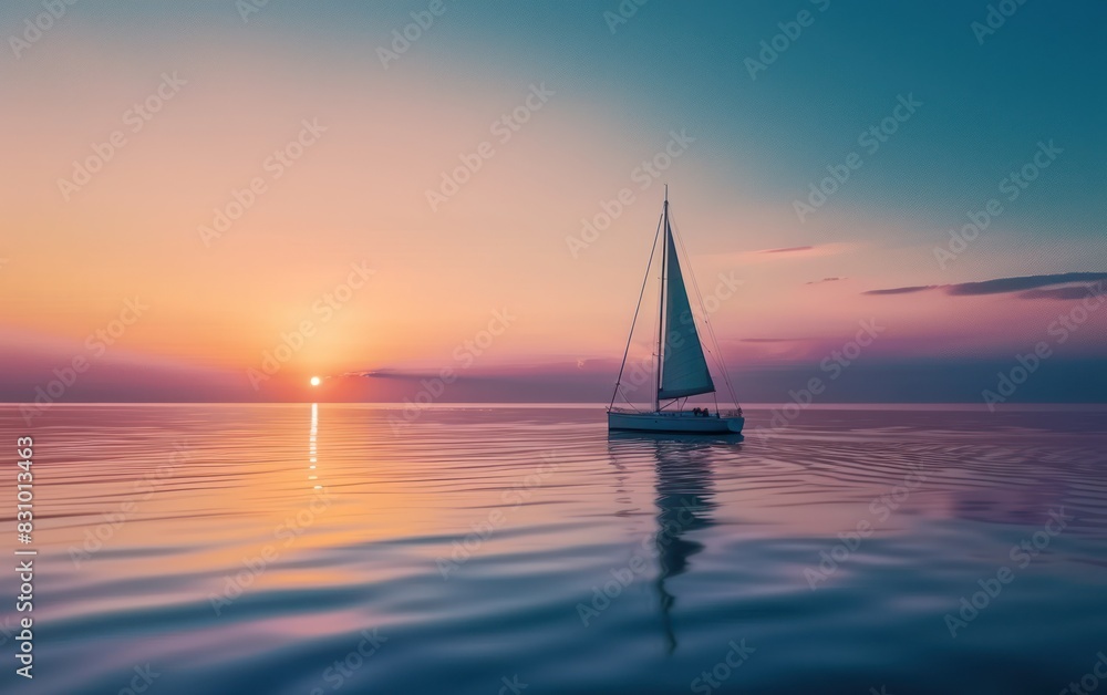 Serene Sunset Sailing