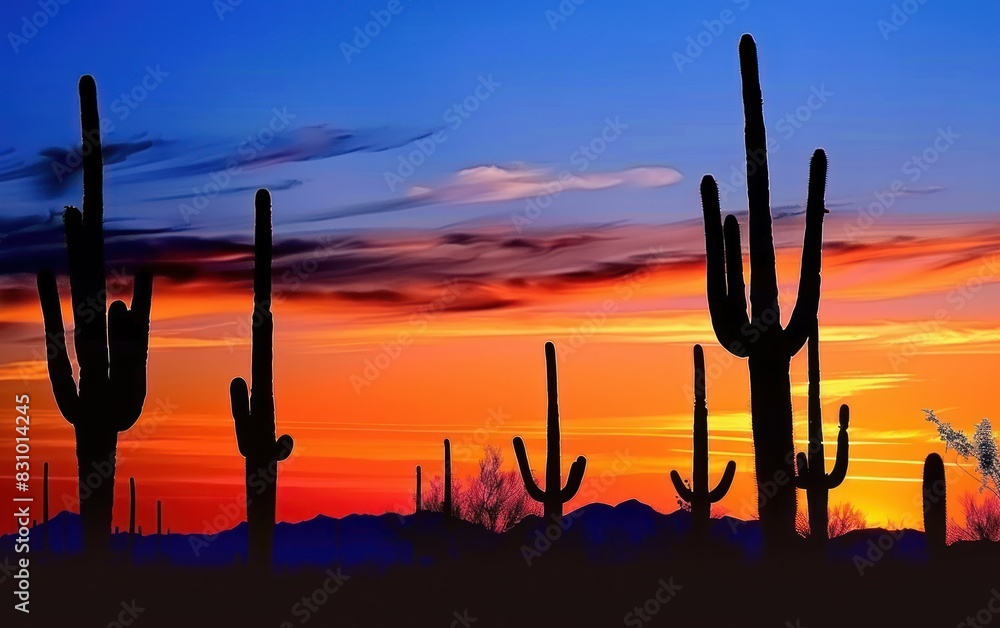 Desert Sunset Silhouettes