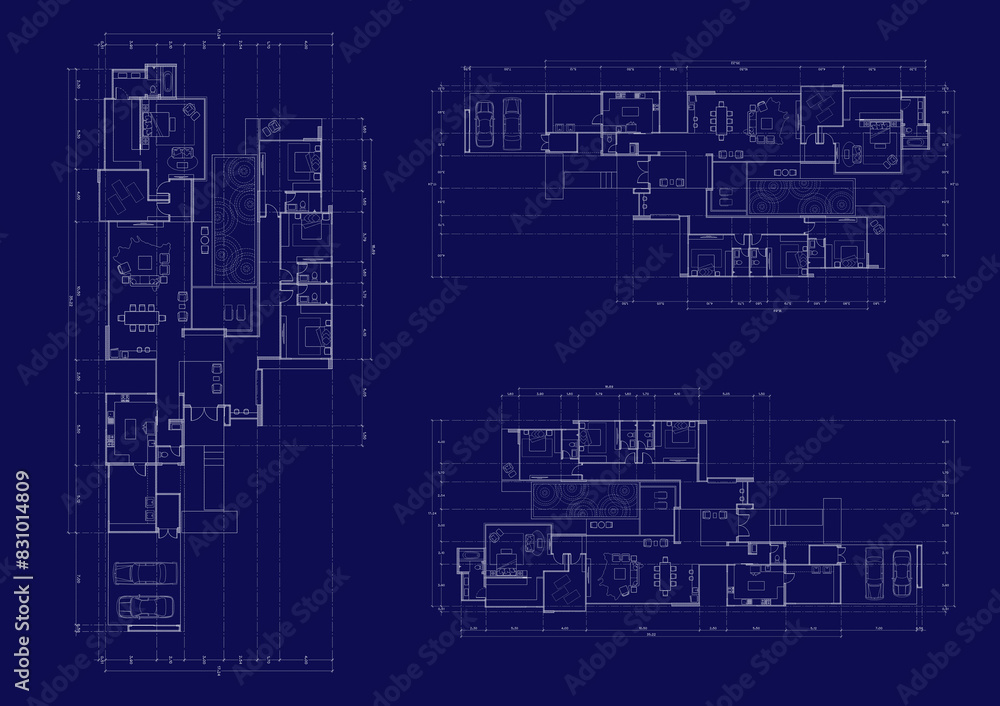 Floor plan designed building on the drawing. Floor plan designed building on the drawing.