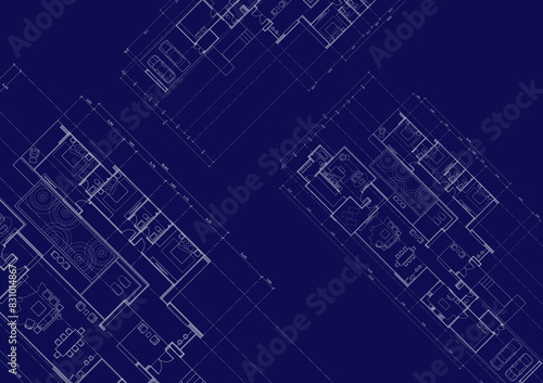 Floor plan designed building on the drawing.