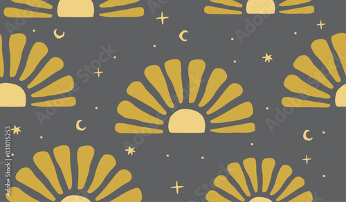 PrintCute sun pattern background vector design
 photo