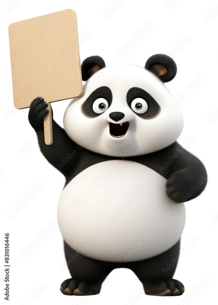 Naklejka premium PNG Angry panda holding board mammal animal bear.