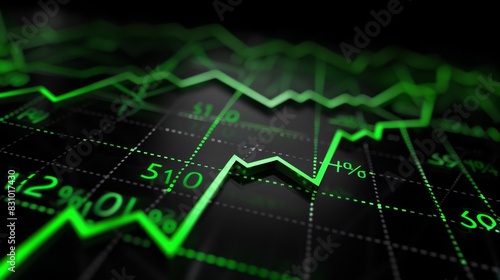 The green stock market graph photo