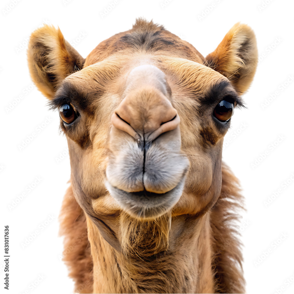 Fototapeta premium portrait camel on transparent background