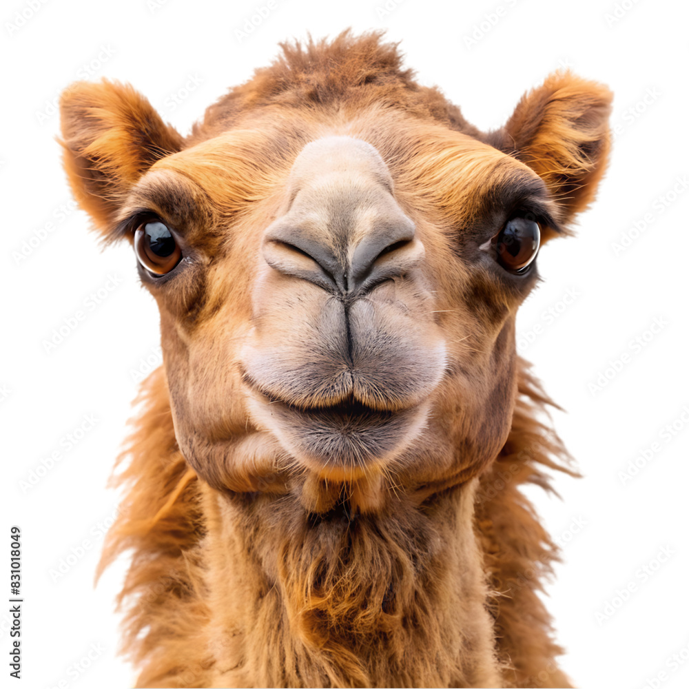 Obraz premium portrait camel on transparent background