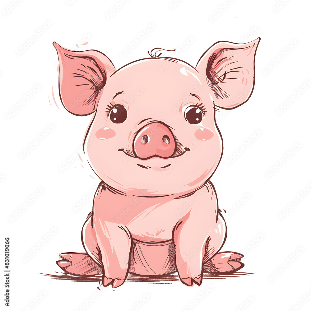 a cartoon of pig. a cartoon of pig.
