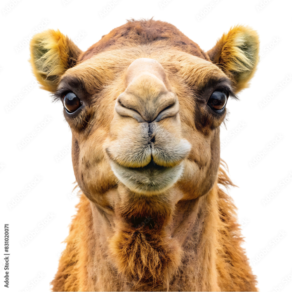 Obraz premium portrait camel on transparent background