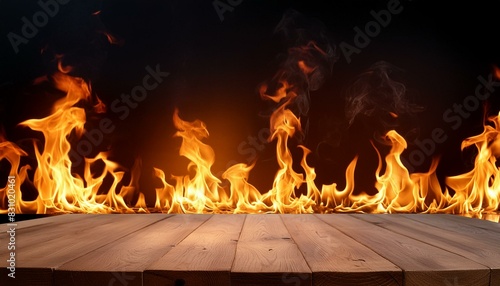 Backdrop e mesa de fogo