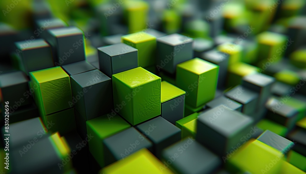 grey and green rectangles modern background 3d grey and green rectangles modern background 3d