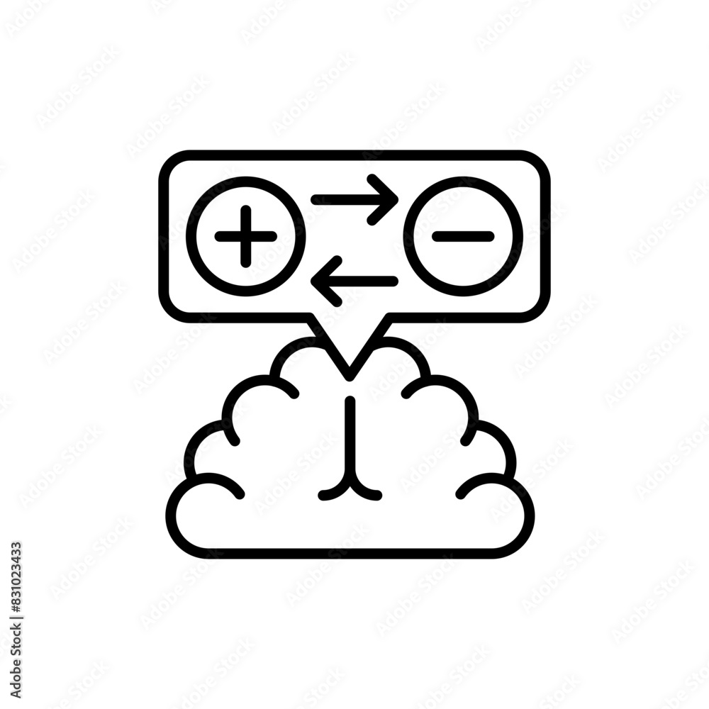 Bipolar disorder outline icons, minimalist vector illustration ,simple transparent graphic element .Isolated on white background Bipolar disorder outline icons, minimalist vector illustration ,simple transparent graphic element .Isolated on white background