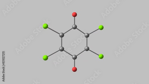 Chloranil molecule rotating video Full HD