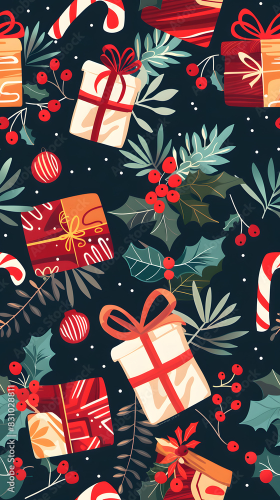 Seamless pattern of Christmas images Seamless pattern of Christmas images