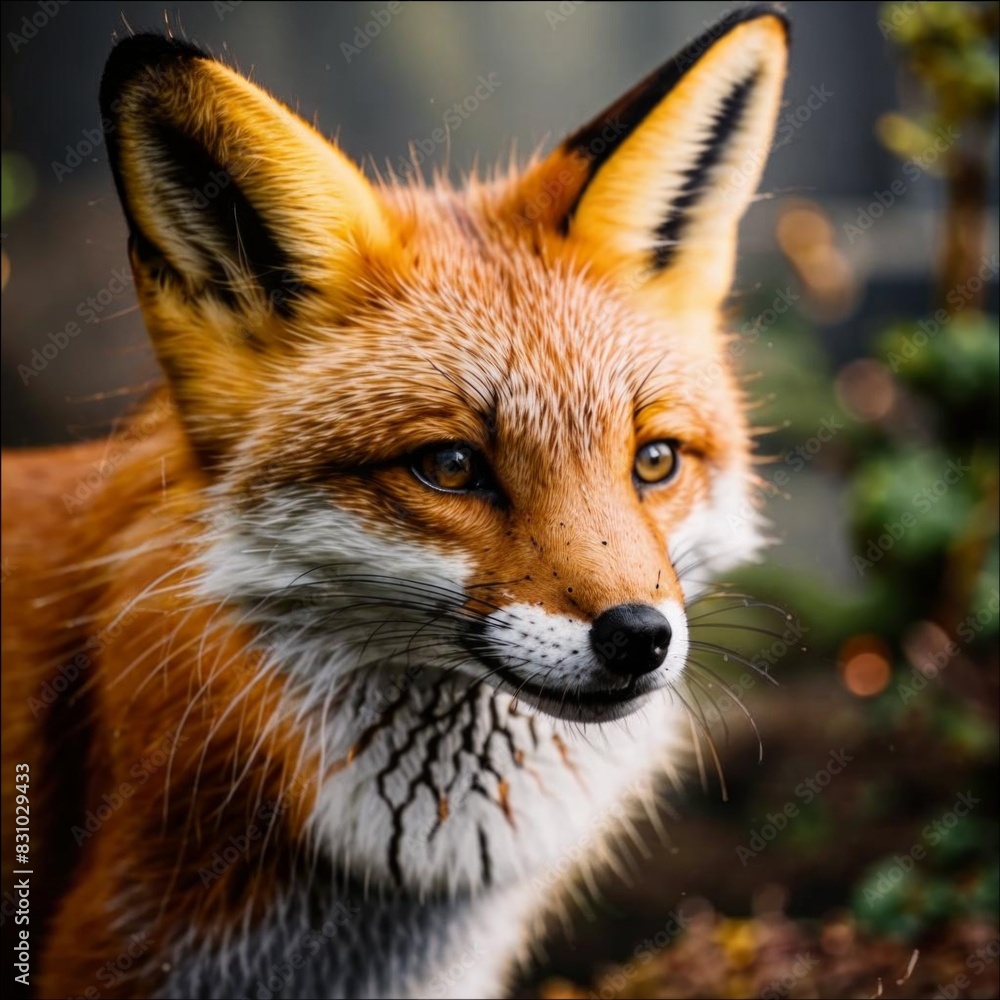 Fototapeta premium Red fox portrait. Generative Ai