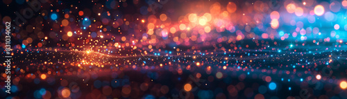 Colorful abstract bokeh background with shimmering lights and vibrant colors creating a festive and magical atmosphere. Perfect for celebrations and designs. © Janjira