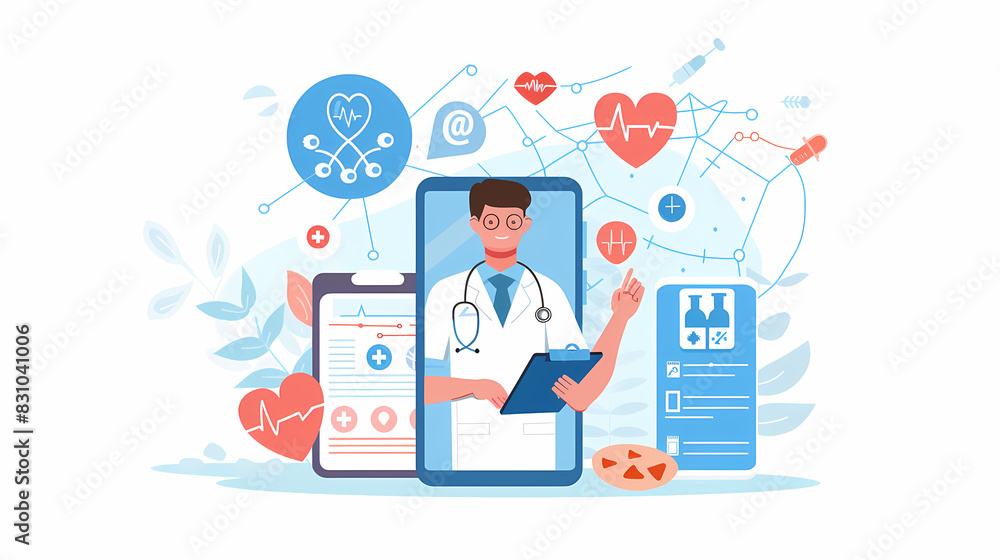 Health technology background vector image Health technology background vector image