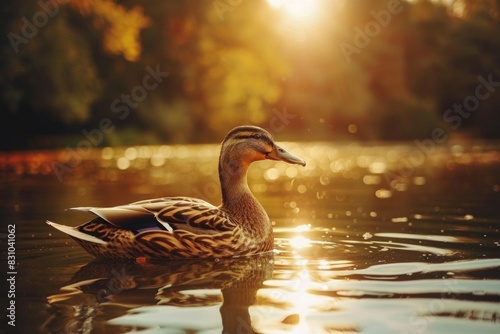 The lake, with its pristine water and lush surroundings, was a sanctuary for the duck, providing it with endless opportunities to swim and explore © Milos