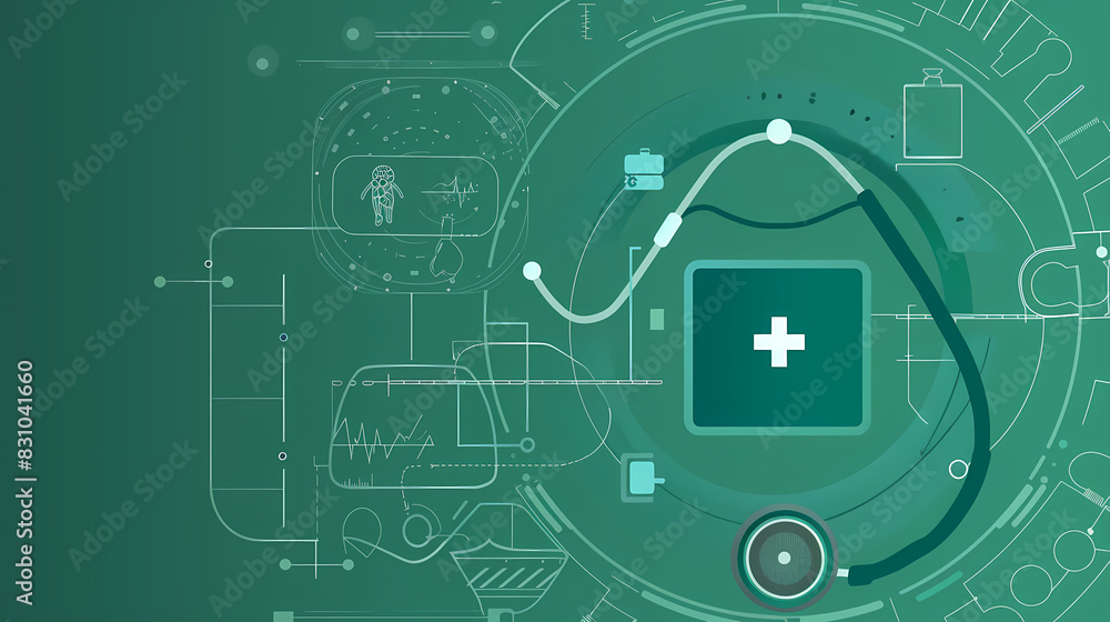 Health technology background vector image Health technology background vector image