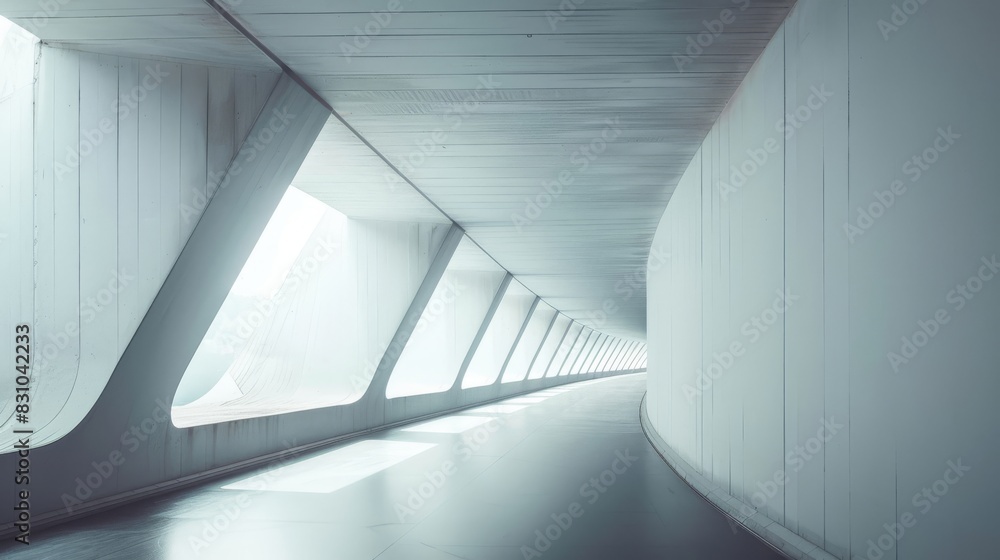 A minimalist bridge with elegant lines and sculptural support columns A minimalist bridge with elegant lines and sculptural support columns